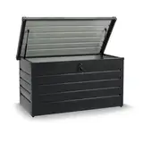 Juskys Metall Aufbewahrungsbox Limani 380 Liter - Outdoor Box - wasserdicht, abschließbar - Gartenbox, Auflagenbox, Kissenbox für Garten Anthrazit