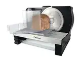 Bestron Brotschneidemaschine, mit RSG-Edelstahlklinge – Made in Germany, stufenlose Schnittstärkeneinstellung 0-20mm, Allesschneider mit Wechseltaste für Automatik- und Manuell-Betrieb, Farbe: Schwarz