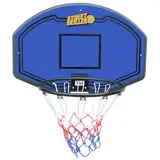 STREETSKILLER Basketballkorb mit 43 cm Durchmesser, Board, geflochtenem Basketballnetz und Wandhalterung, inklusive Montagezubehör. Für Kinder und Erwachsene, Innen- und Außenmontage (Blau/Gelb)