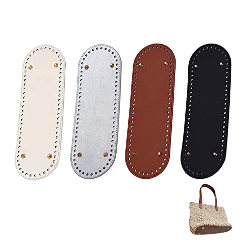 Dfuqanb 4 Stück Stricken Häkeln PU Taschenboden(30x10cm), Korbboden Kunstleder, Boden Tasche Häkeln, Tasche Häkeln, Taschenboden,für Häkeltasche Stricktasche Umhängetasche