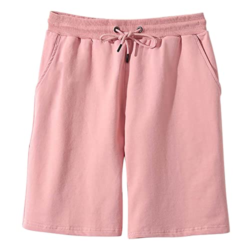 Winter Shorts Herren einfarbig, modisch, schlanke Fünf-Punkt-Shorts, Strandshorts, Freizeitshorts Laufen(Rosa,XL)