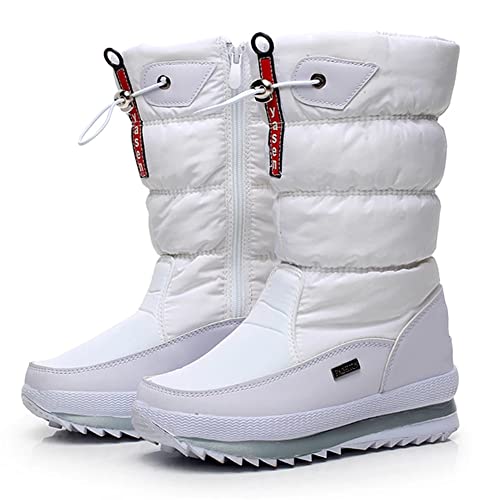 Damen-Schneestiefel mit Reißverschluss Winter Gebaut für Komfort, Winter II Wasserdichter, mit Fell gefütterter, frostiger, Warmer, Rutschfester Stiefel,B,39