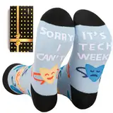 Luhiew Lustige Theatersocken mit Aufschrift "Sorry I Can't It's Tech Week", Geschenk für Theaterschauspiel, Rot/Ausflug, einfarbig (Getaway Solids), 33 EU