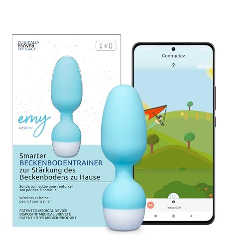 Emy Beckenbodentrainer für Frauen mit App - medizinisches Beckenboden Trainingsgerät mit Biofeedback - Beckenbodentraining gegen Inkontinenz - Stärkung des Beckenbodens zur Rückbildung- Fizimed