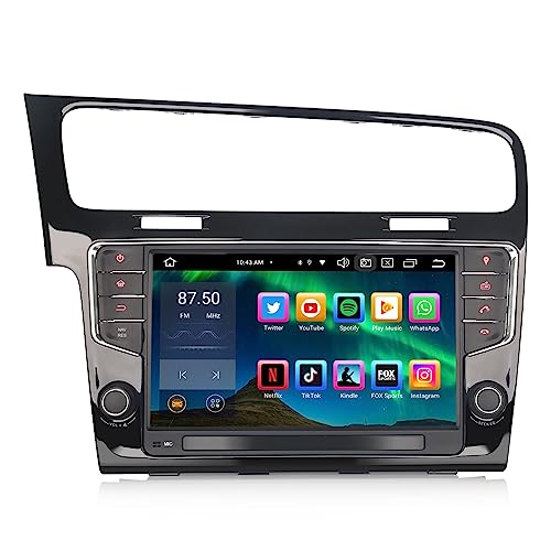 Erisin 9 Zoll 4GB RAM+64GB ROM 8-Kern Android 14 Autoradio Mit GPS Navi für VW Golf VII/7 Unterstützt CarPlay Android Auto DSP Bluetooth DAB+ WiFi FM Radio A2DP TPMS Canbus Touchscreen