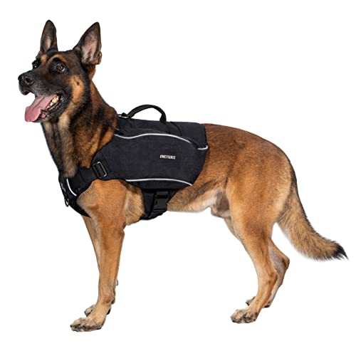 OneTigris CAMELUS Hunderucksack Reißen Camping Wandern Hundebackpack für M/L Größe Hunde (l, Schwarz)