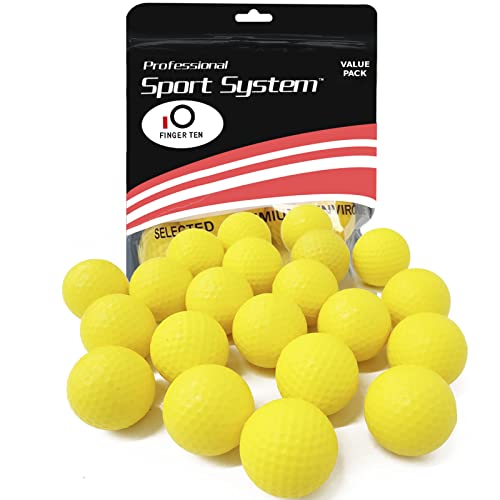 LOVMEAD 18er Pack PU Golfbälle Indoor Outdoor Training, Soft Golf Übungsbälle Golf Trainingsbälle für Damen Herren Kinder Driving Range Schaukel Praxis (Gelb)