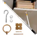 Dressmaker Dachbodenleiter-Zugangsset, 152,4 cm, Edelstahl-Verlängerungsstange mit 8 mm Universalanschluss und Messinggriff, für einziehbare Leitern, Mehrzweck-Einsatz (Silber)