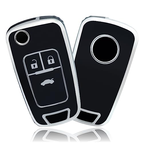 OFFCURVE Autoschlüssel Hülle Schlüsselhülle, Schlüsseltasche Autoschlüssel Schutzhülle Schlüsselgehäuse für Chevrolet Aveo Spark Cruze Opel Vauxhall Adam Cascada Mokka Astra Buick Regal Lacrosse