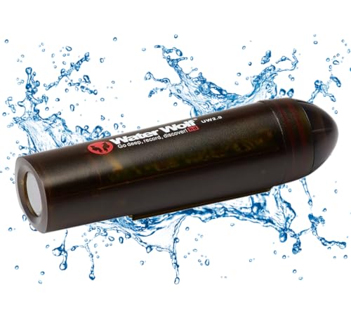 WaterWolf 2.0 WiFi Unterwasser-Action-Kamera zum Angeln - 1080p HD Unterwasserkamera 120 Grad Weitwinkel 100m wasserdichte Kamera mit Zubehör-Kit
