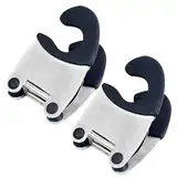 Blogiiup Löffelhalter für Topf, Topflöffel Halter 2pcs Edelstahl-Pot-Clip-Löffelhalter mit Silikongriff Nicht rutschfest