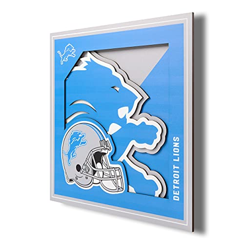 YouTheFan NFL Detroit Lions 3D Logo Serie Wandkunst – 30,5 x 30,5 cm