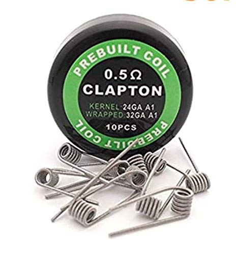 Alien Clapton Spulen, vorgefertigte Drahtspulen, Kanthal A1, verschmolzen Clapton Hive gedreht Quad Tiger, 0,45, 0,36, 50 Stück, 50 x Clapton Spulen, 0,5 Ohm., 50