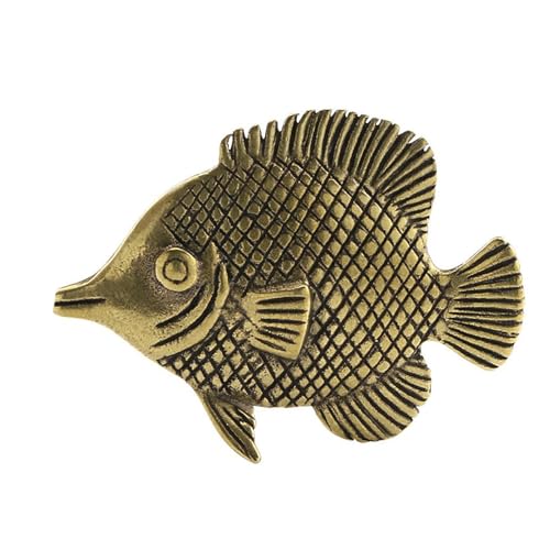 ESTINTENG Kreative Messing, Zierfisch, Antiker Tee, Büro, Arbeitszimmer, Handwerkssammlung und Dekoration-Küssender Gourami