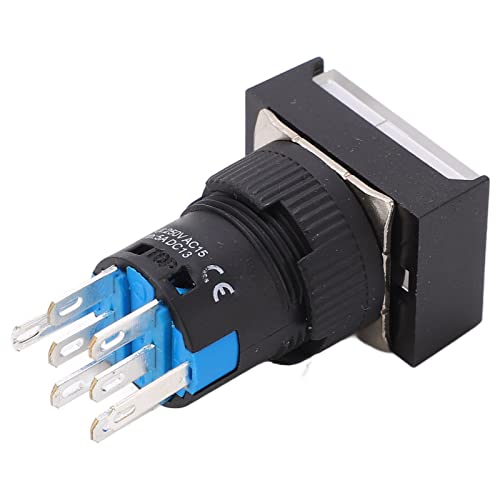 Tastenschalter, 5 A AC DC12 V, Selbstsichernder Drucktastenschalter mit Leuchtanzeige, Industrieller Steuerschalter, Elektronische Komponenten-Drucktastenschalter