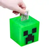 Minecraft Creeper Maze Safe - Offiziell Lizenziertes Sparschwein, Labyrinth lösen, um Geld freizuschalten, Sammlerartikel mit dekorativen Aufklebern, Geschenk für Gamer, Grün