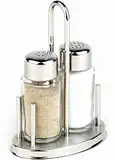 APS 40310 Menage "CLASSIC", 10,5 x 6,5 cm, Höhe 16 cm, Set besteht aus: Salz- und Pfefferstreuer, Ständer aus Edelstahl