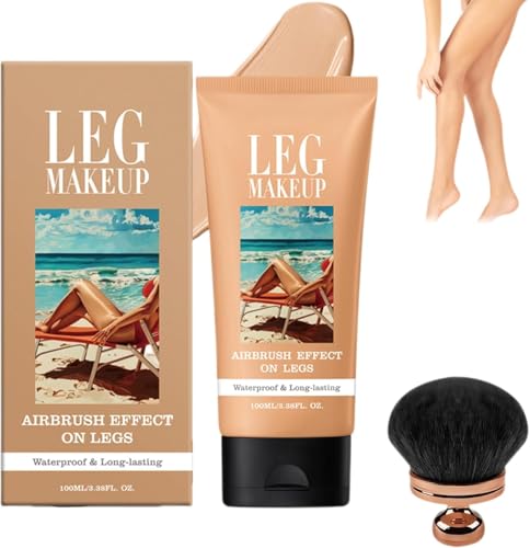 Miracle De Paris Body Coverage Perfector, Miracle De Paris Leg Makeup, Waterproof All Over Complexion Perfector With Extra Large Body Makeup Brush, Tattoo Cover Up Cream For Women and Men (#02)