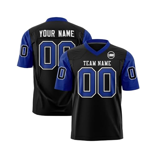 Benutzerdefiniertes Fußballtrikot für Männer und Frauen – fügen Sie Ihren Teamnamen hinzu, Logo, personalisiertes Sportshirt für Erwachsene, Fußballuniform, 1-Blau, S