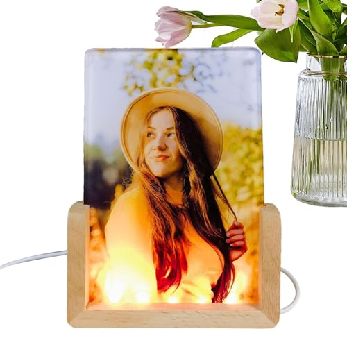 Sublimations-Nachtlichter-Rohlinge, Sublimations-Foto-Rohlinge, LED-Acryl-Lichtsockel, Wärmeübertragungs-Acryl-Fotorahmen, Leere Sublimationsprodukte für den Nachttisch im Schlafzimmer zu Hause