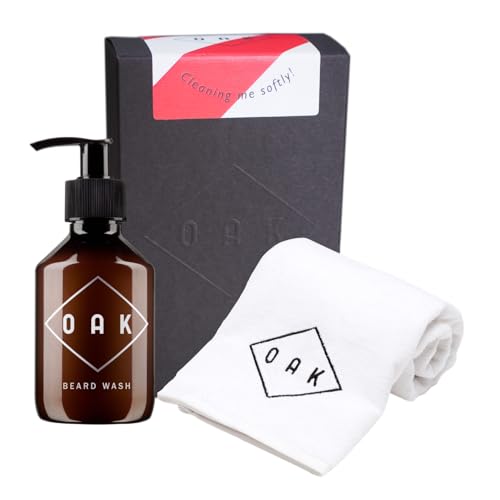 OAK GENTLE BEARD CLEANING KIT I Bartpflege Set: enthält hautschonendes BEARD WASH (200 ml) und samtiges BEARD TOWEL (40 x 50 cm). Vegane, zertifizierte Naturkosmetik aus Berlin.