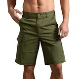 Hehiy Kurze Hosen Herren Cargo Sommer Bermuda Freizeithose Shorts Sport Leichte mit Taschen Cargo-Shorts Freizeithose Strand Bequem Casual Cargo Hosen MäNner Kurz Funktionshose Herren Sport Kurz