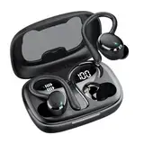 Bluetooth Kopfhörer Sport, Bluetooth 5.3 Kopfhörer Kabellos mit HD Mic,HiFi Stereo Tiefer Bass, 72 Std Spielzeit, Dual LED-Anzeige, IP7 Wasserdicht in Ear Ohrhörer mit Ohrhaken
