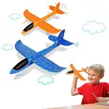 VCOSTORE Styroporflieger Flugzeug Styropor - 2 Stück Spielzeug Segelflugzeug Wurfgleiter Flieger für Kinder