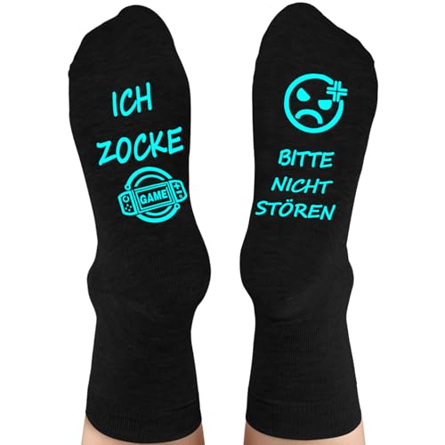 Dealswin Lustige Gaming Socken Gamer Geschenk Mit Spruch Bitte Nicht Stören Ich Zocke Zocken Socken Lustig Neuheit Geschenke Für Zocker Männer Herren Frauen Damen Weihnachts Valentinstag Geburtstag