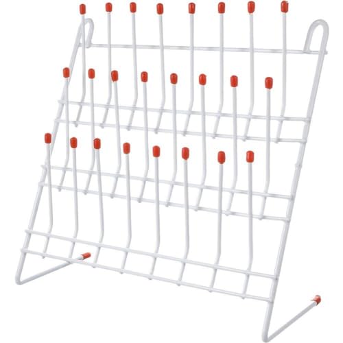 Luxylei Röhrchen-trockengestell, Labor-abtropfgestell, Glaswaren, Becher-trockenhalter, Stahldraht-Test, Wandmontage, Baumständer, Reinigungsrahmen, Werkzeug, 24 Klammern, Flaschen-trockengestell