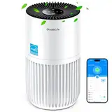 GoveeLife Mini-Luftreiniger für das Schlafzimmer, HEPA Smart Filter Luftreiniger mit Alexa App Steuerung gegen Tierhaare, Gerüche, Pollen, Rauch, tragbarer Luftreiniger mit 3 Geschwindigkeiten, Timer