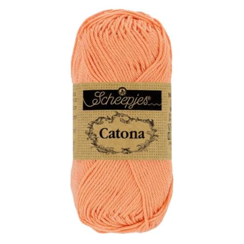 Scheepjes 1678-524 Catona Baumwolle Garn, 524 Apricot, 1x50g