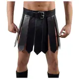 Duohropke Herren Wetlook Kilt Rock Leder Harness String Männer Gladiator Rock Griechisch Römisch Krieger Kostüm Erotik Unterwäsche Clubwear