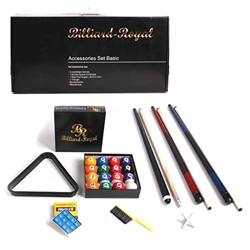 Billiard-Royal Billard Accessoires-Set Zubehörset Basic Queues Kugeln Triangel Bürste Billardkreide