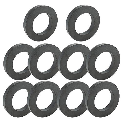 10 Stück Ringmagnet, Ø 45 mm x 22mm x 8 mm Ferrit Ringmagnet mit Loch, Magnetring strapazierfähig Ringmagnete Magnet Scheibe mit Loch Ring für DIY, Basteln, Industrie, Wissenschaftsprojekte