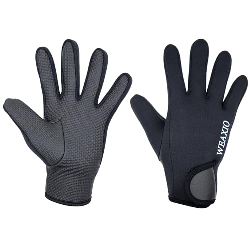 WEAXIO Neoprenhandschuhe 2mm Tauchhandschuhe, Thermohandschuhe Premium CR Neopren Handschuhe Schwimmhandschuhe Super Stretch Anti-Rutsch Wasserhandschuhe für Tauchen Schwimmen Surfen