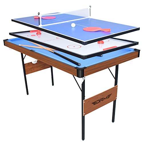 OYE 55Inch 3 in 1 Combo Spieltisch, Faltbarer Billardtisch/Billardtisch, Hockeytisch, Tischtennistisch mit allem Zubeh?r