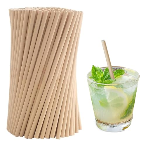 Papierstrohhalme,100 Stück Trinkhalme, Biologisch Abbaubare Papier Trinkhalme,Cocktail Strohhalme, Paper Straws,Strohhalm wiederverwendbar,Papier Kraft Strohhalme für Partys, Hochzeiten und Anlässe