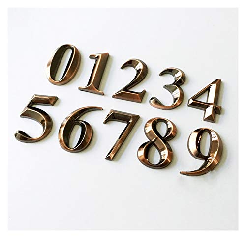LIANYG Hausnummer Kunststoff Goldene Haus Nummer Tür Adresse 3D Digits Die Zahl Platte Plaque-Zeichen-Aufkleber mit Selbst Adhäsiv for Torraum Wasserdicht (Color : 2)