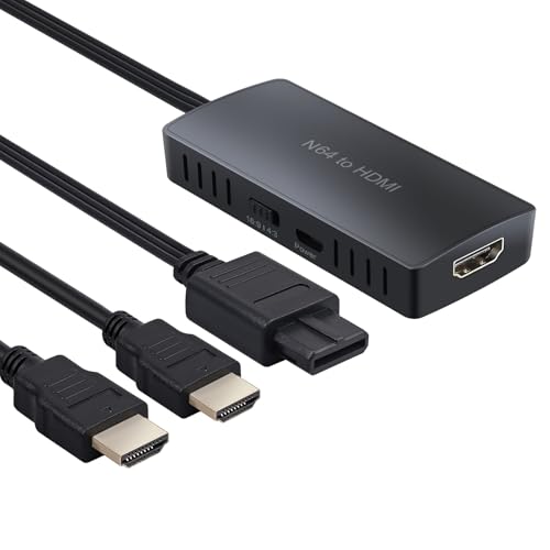 N64 zu HDMI Konverter LiNKFOR N64 zu HDMI Kabel 1080P HD Einstellbares Videoverhältnis für N64 SNES GC, kompatibel mit N64 GC SNES
