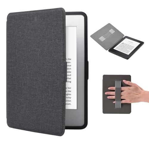 Hülle Kindle Paperwhite 6" 5./6./7.Generation mit Magnetischer, (Fit 2012,2013,2015 Version) Smart-Cover Case mit Handschlaufe und Auto-Sleep-Wake-Funktion, Signature Edition Kindelhülen-Schwarz