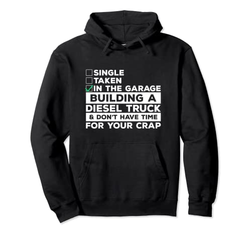 im Garagenbau Ein Diesel-LKW Lustiger Mechaniker Pullover Hoodie