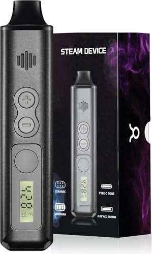 Vaporizer Cannabis verdampfer IOUQ KIT kräuter verdampfer Keramische Heizkammer LCD Display Bildschirm unterstützt weed e zigarette präzise Temperaturregelung (Dazzling black)