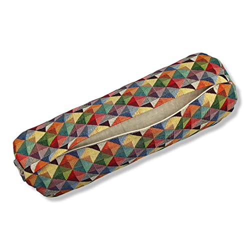 SAVASANAS - Zylindrische Mini-Yoga-Bolster 40x14 - Ideal zur Unterstützung von Halswirbelsäulen, Schultern oder als Sitz während der Yogapraxis - mit Bio-Dinkelschalen