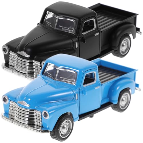 MAGICLULU 2Stücke Vintage Pickup Truck Modell Dekoration Retro Auto Für Schreibtisch Nostalgisches Auto Sammlerstück