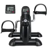 KOMFOTTEU Pedaltrainer für Arm- & Beintraining, Unter-Schreibtisch Fahrrad, Beintrainer Armtrainer mit verstellbarem Widerstand & LCD-Display, Fitnesstrainer Fitnessgerät Rad (Schwarz)