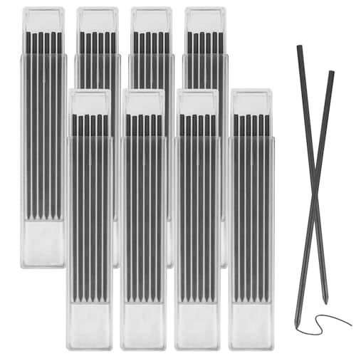CTYUEYUN 48 Stück Bleistiftminen für Zimmermannsbleistift, 2.8mm Tieflochmarker Minen,Wasserdichte Solid Deep Hole Bleistift Minen Bleistift Bleistiftminen für Zimmerei Skizzen Schreiben(Schwarz)