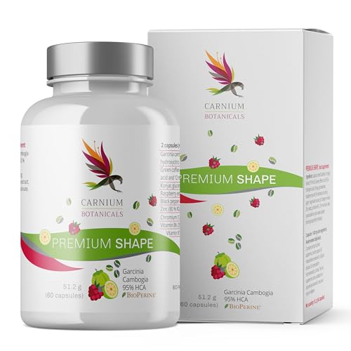 Premium Shape - Kräuterergänzungsmittel zur Gewichtskontrolle mit Garcinia Cambogia - 60 Kapseln für 30 Tage