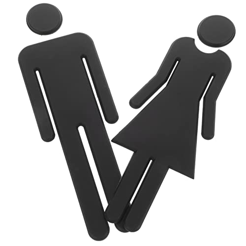 SOPOTUTU 1paar Selbstklebendes Toilettenschild Für Damen Und Herren Modernes Design Für Badezimmer Büros Und Öffentliche Toiletten Installieren Hygiene-schild Selbstklebende