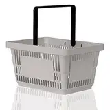 goodsforbusiness GmbH Einkaufskorb 22l Handkorb mit Tragebügel| Kunststoffkorb stapelbar| Tragekorb stabil| Plastikkorb lebensmittelgeeignet| Shopping-Basket (grau), Breite 43 x Höhe 30 x Tiefe 23 cm